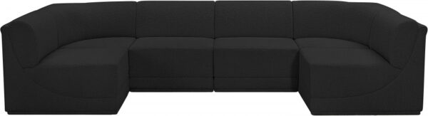 Ollie 128" Boucle Fabric Upholstered 6pc. Modular Sectional