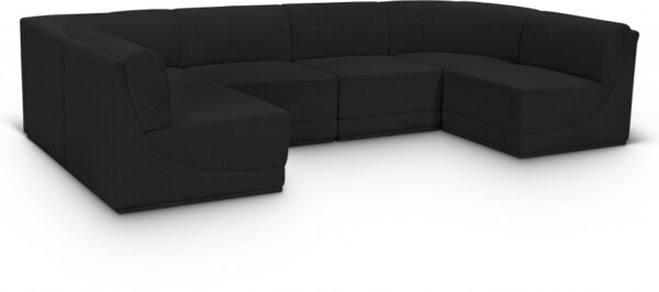 Ollie 128" Boucle Fabric Upholstered 6pc. Modular Sectional