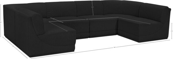 Ollie 128" Boucle Fabric Upholstered 6pc. Modular Sectional