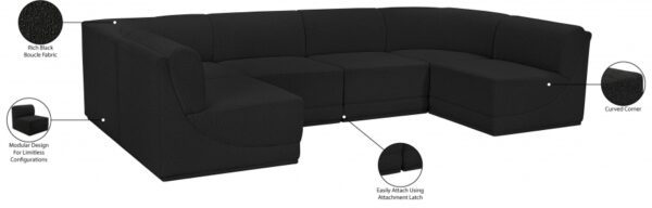 Ollie 128" Boucle Fabric Upholstered 6pc. Modular Sectional