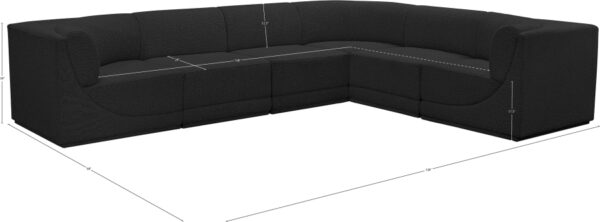 Ollie 128" Boucle Fabric Upholstered 6pc. Modular Sectional