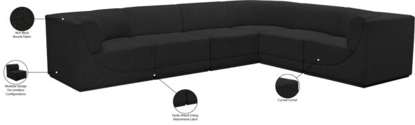 Ollie 128" Boucle Fabric Upholstered 6pc. Modular Sectional