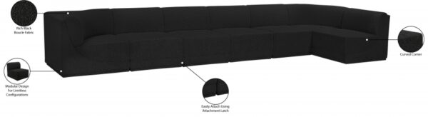 Ollie 188" Boucle Fabric Upholstered 7pc. Modular Sectional