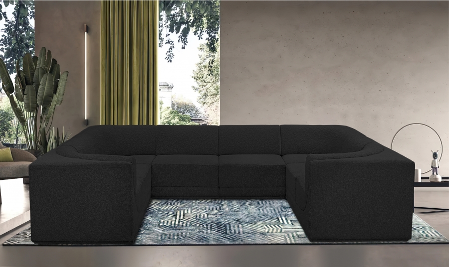 Ollie 128" Boucle Fabric Upholstered 8pc. Modular Sectional