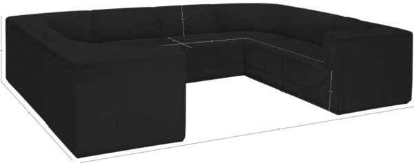 Ollie 128" Boucle Fabric Upholstered 8pc. Modular Sectional