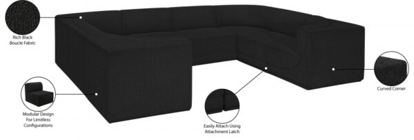Ollie 128" Boucle Fabric Upholstered 8pc. Modular Sectional
