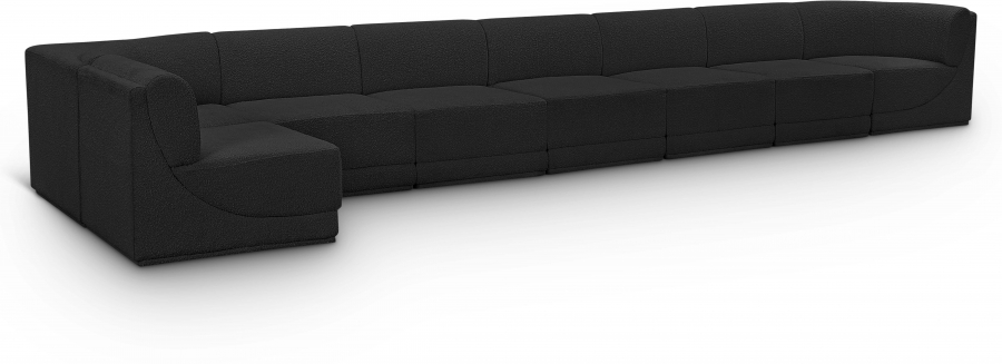 Ollie 218" Boucle Fabric Upholstered 8pc. Modular Sectional
