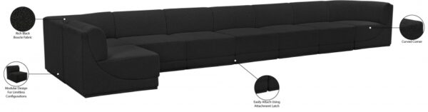 Ollie 218" Boucle Fabric Upholstered 8pc. Modular Sectional