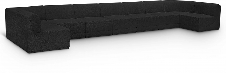 Ollie 218" Boucle Fabric Upholstered 9pc. Modular Sectional