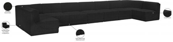 Ollie 218" Boucle Fabric Upholstered 9pc. Modular Sectional