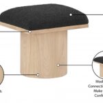Pavilion Boucle Fabric Upholstered Stool