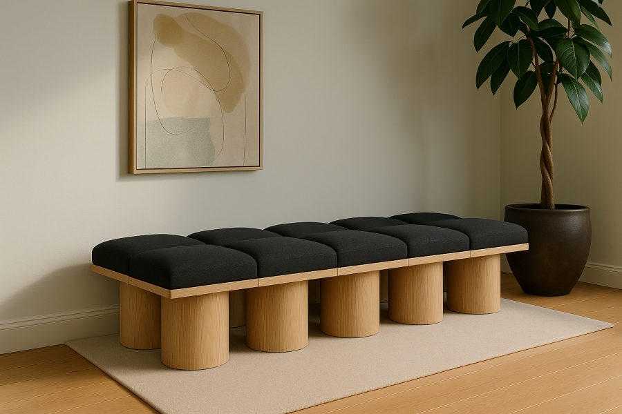 Pavilion Boucle Fabric Upholstered 10pc. Modular Bench