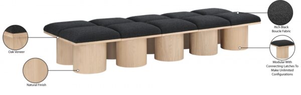 Pavilion Boucle Fabric Upholstered 10pc. Modular Bench