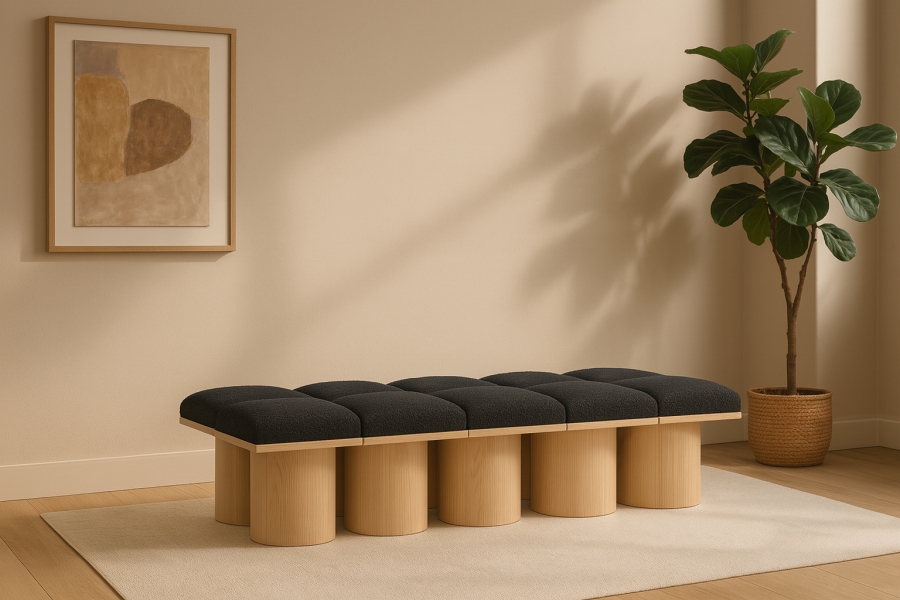 Pavilion Boucle Fabric Upholstered 10pc. Modular Bench