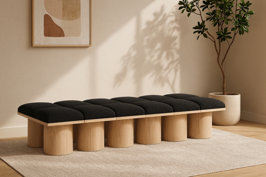 Pavilion Boucle Fabric Upholstered 12pc. Modular Bench