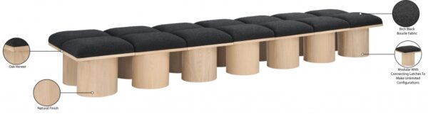Pavilion Boucle Fabric Upholstered 14pc. Modular Bench