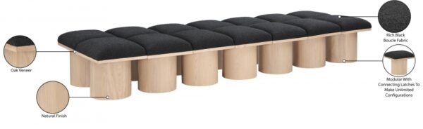 Pavilion Boucle Fabric Upholstered 14pc. Modular Bench