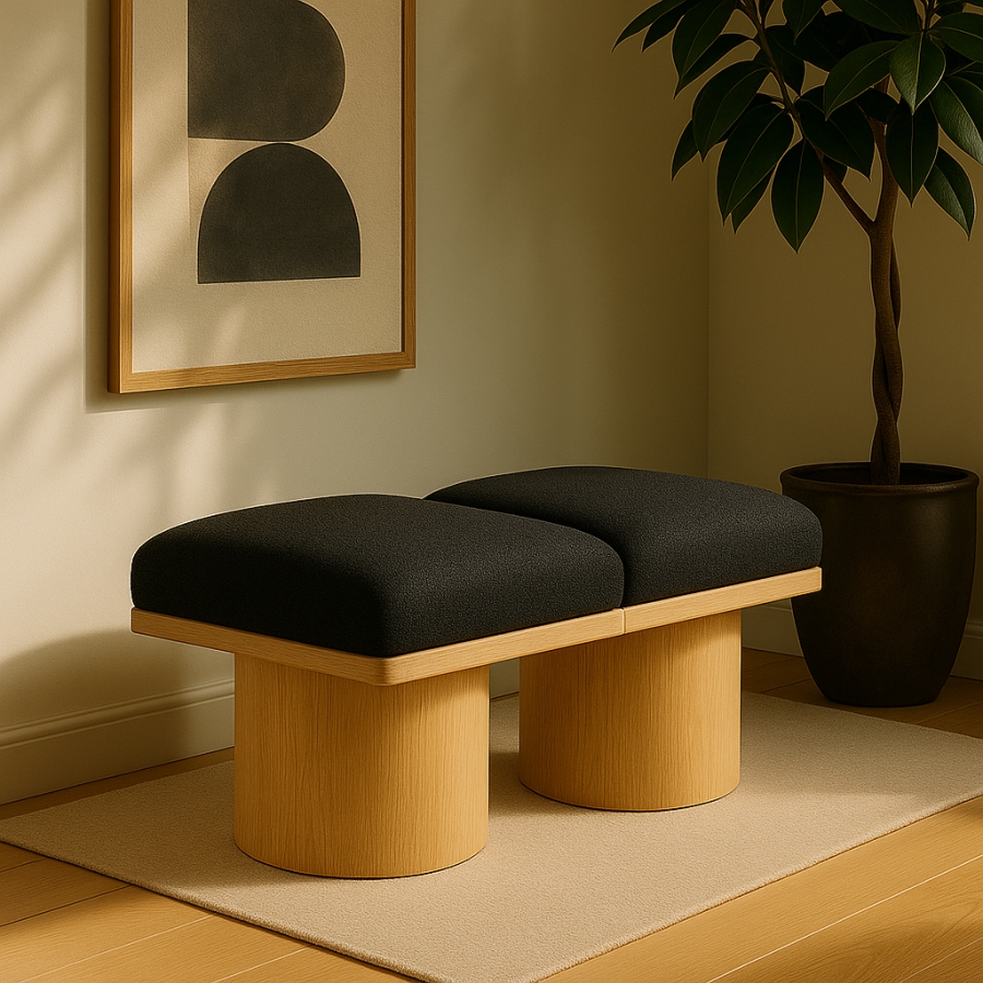 Pavilion Boucle Fabric Upholstered 2pc. Modular Bench