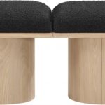Pavilion Boucle Fabric Upholstered 2pc. Modular Bench