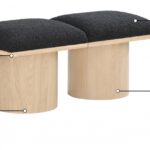 Pavilion Boucle Fabric Upholstered 2pc. Modular Bench