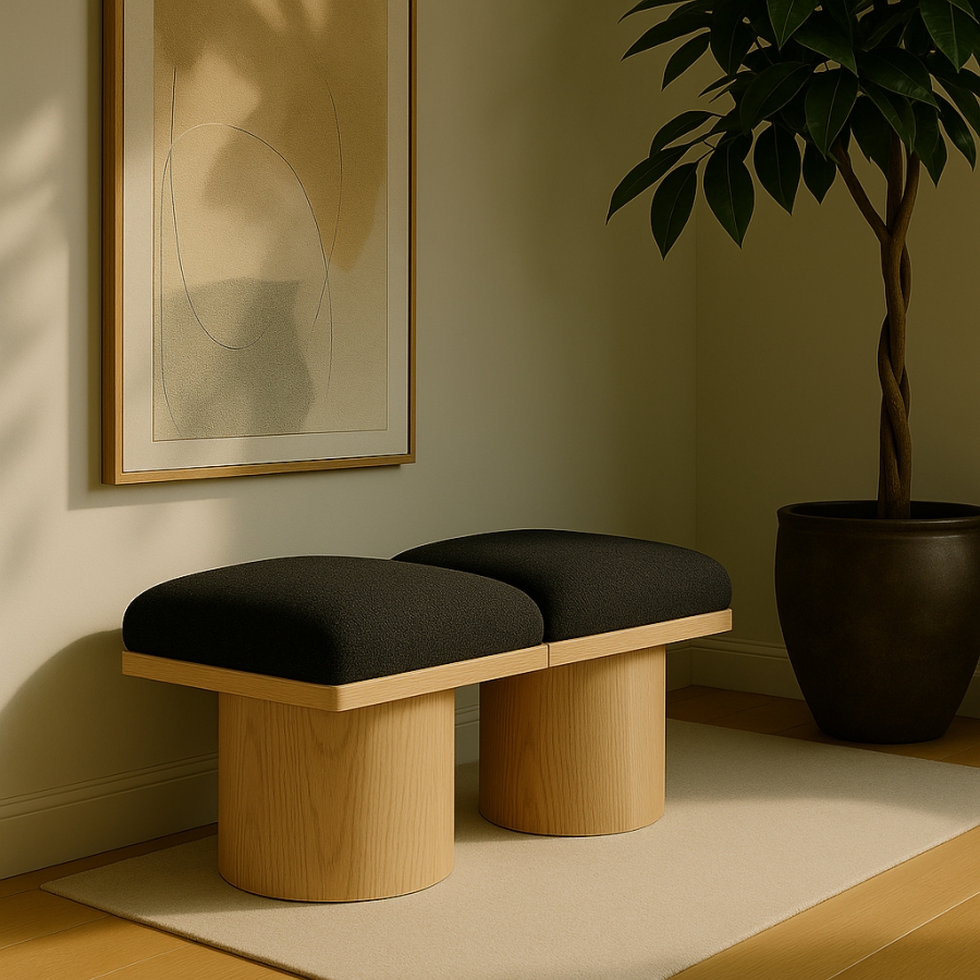 Pavilion Boucle Fabric Upholstered 2pc. Modular Bench