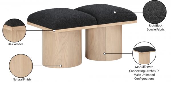 Pavilion Boucle Fabric Upholstered 2pc. Modular Bench