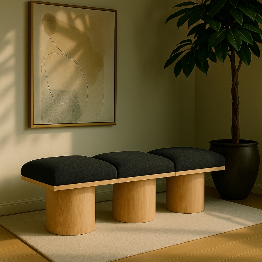 Pavilion Boucle Fabric Upholstered 3pc. Modular Bench
