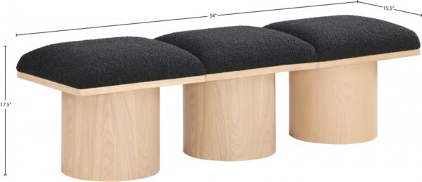 Pavilion Boucle Fabric Upholstered 3pc. Modular Bench