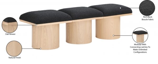 Pavilion Boucle Fabric Upholstered 3pc. Modular Bench