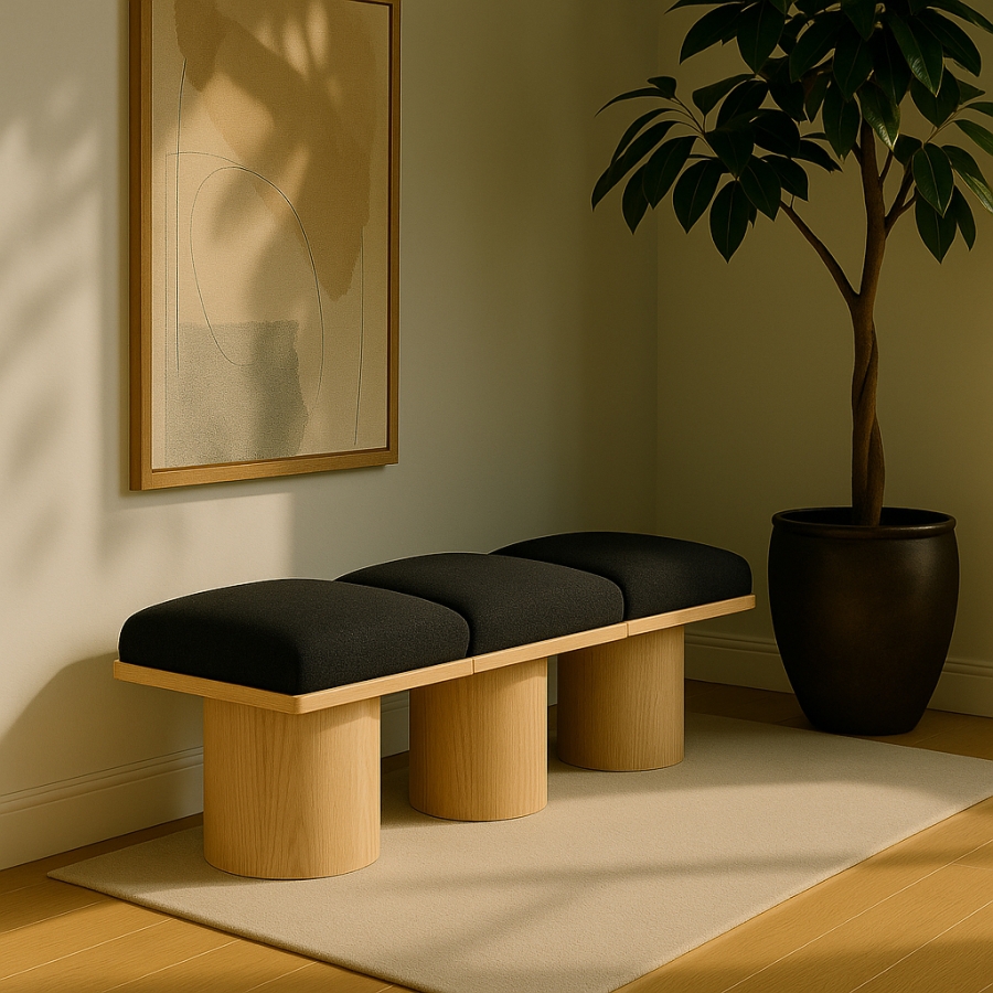 Pavilion Boucle Fabric Upholstered 3pc. Modular Bench