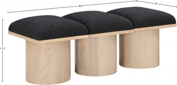 Pavilion Boucle Fabric Upholstered 3pc. Modular Bench