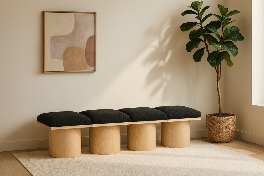Pavilion Boucle Fabric Upholstered 4pc. Modular Bench