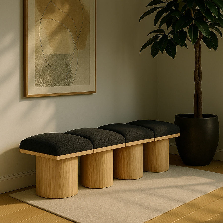 Pavilion Boucle Fabric Upholstered 4pc. Modular Bench