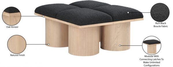 Pavilion Boucle Fabric Upholstered 4pc. Modular Bench