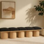 Pavilion Boucle Fabric Upholstered 5pc. Modular Bench
