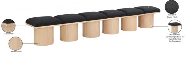 Pavilion Boucle Fabric Upholstered 6pc. Modular Bench