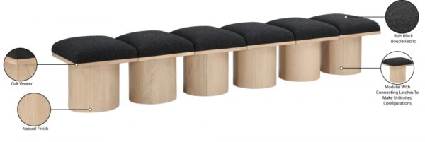 Pavilion Boucle Fabric Upholstered 6pc. Modular Bench