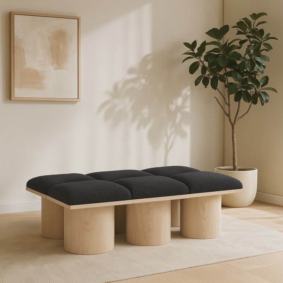 Pavilion Boucle Fabric Upholstered 6pc. Modular Bench