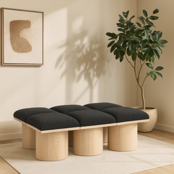 Pavilion Boucle Fabric Upholstered 6pc. Modular Bench