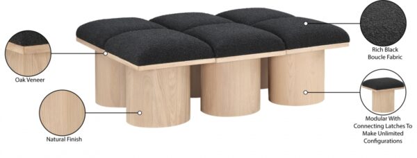 Pavilion Boucle Fabric Upholstered 6pc. Modular Bench