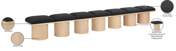 Pavilion Boucle Fabric Upholstered 7pc. Modular Bench