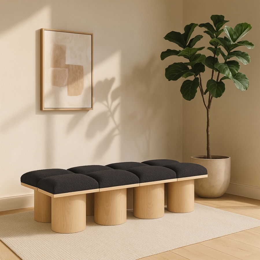 Pavilion Boucle Fabric Upholstered 8pc. Modular Bench