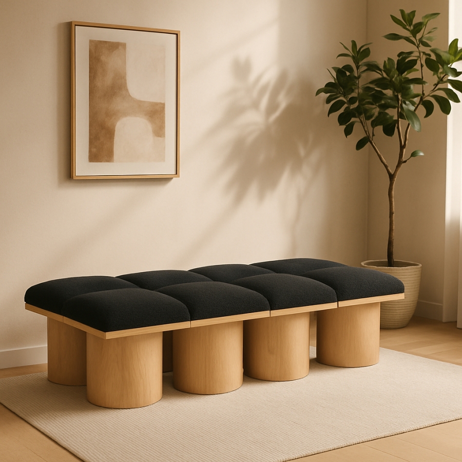 Pavilion Boucle Fabric Upholstered 8pc. Modular Bench