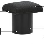 Pavilion Boucle Fabric Upholstered Stool