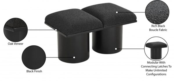 Pavilion Boucle Fabric Upholstered 2pc. Modular Bench