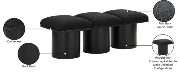 Pavilion Boucle Fabric Upholstered 3pc. Modular Bench