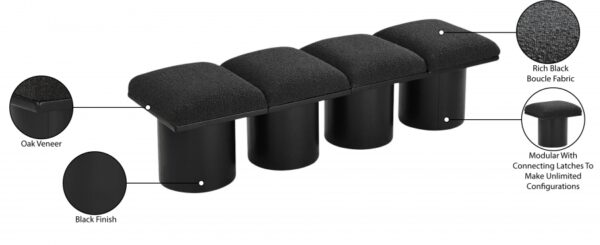 Pavilion Boucle Fabric Upholstered 4pc. Modular Bench