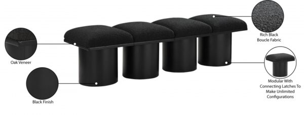 Pavilion Boucle Fabric Upholstered 4pc. Modular Bench