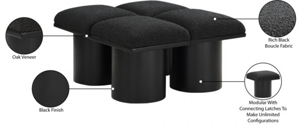 Pavilion Boucle Fabric Upholstered 4pc. Modular Bench