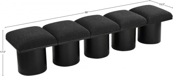 Pavilion Boucle Fabric Upholstered 5pc. Modular Bench